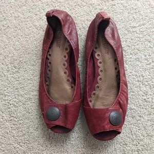Italian designer red flats